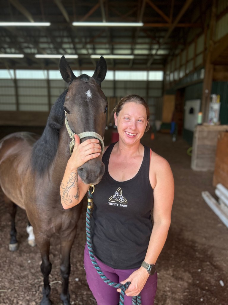 Jenn Woehlecke, Instructor and Assistant of Trinity Farm, American Saddlebred training operation and lesson program in Clayton, IN