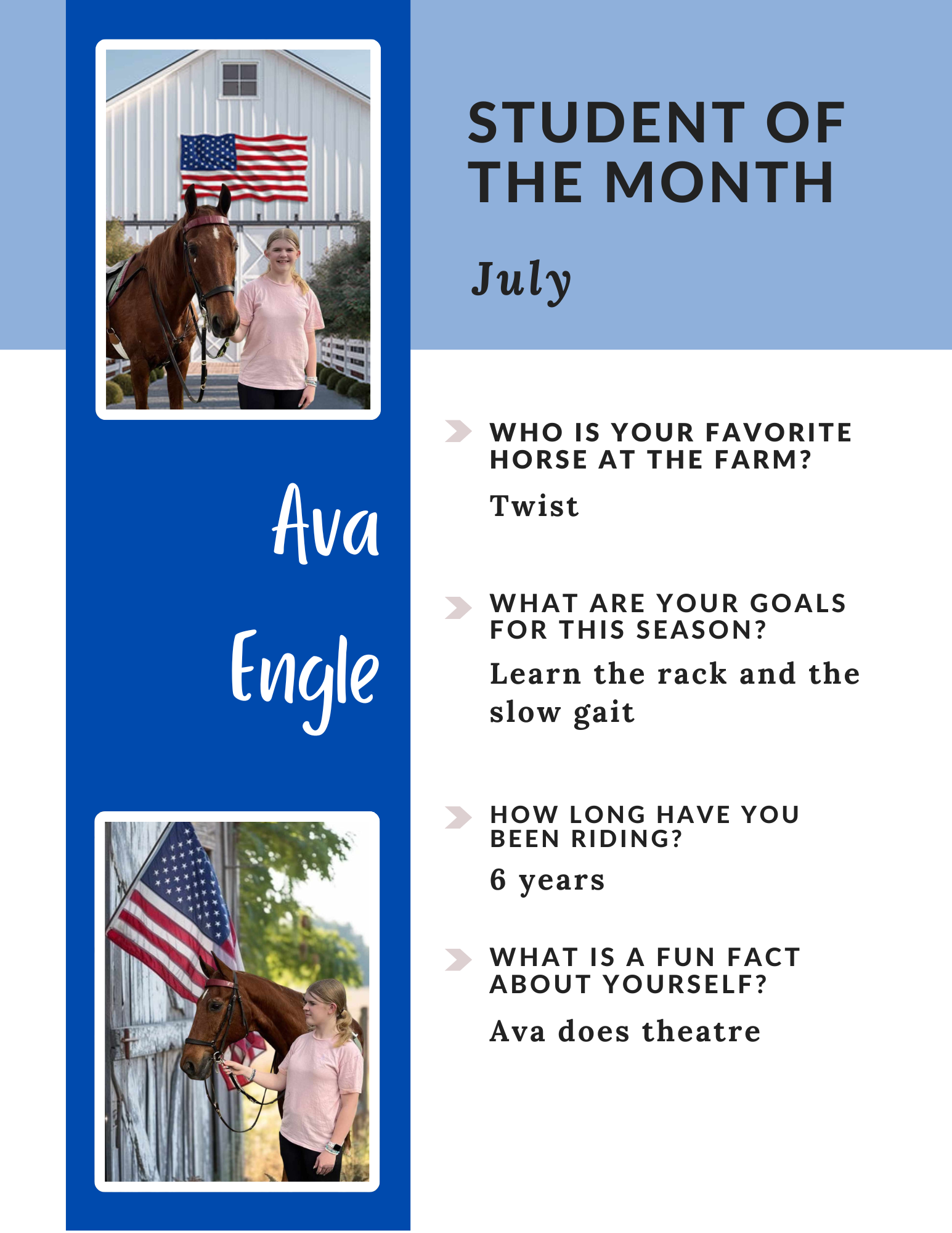 July Student of the Month – Trinity Farm